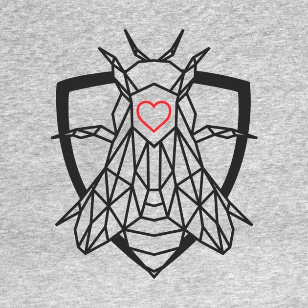 Geometric Bee Protector with Heart because you're a superhero by teall